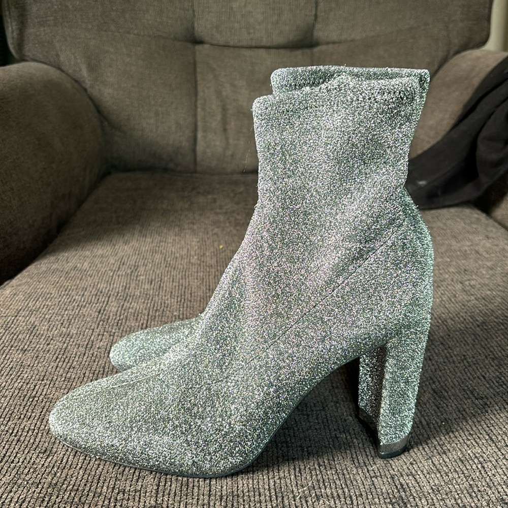Michael Kors Mandy Glitter Stretch Knit Bootie, size 9